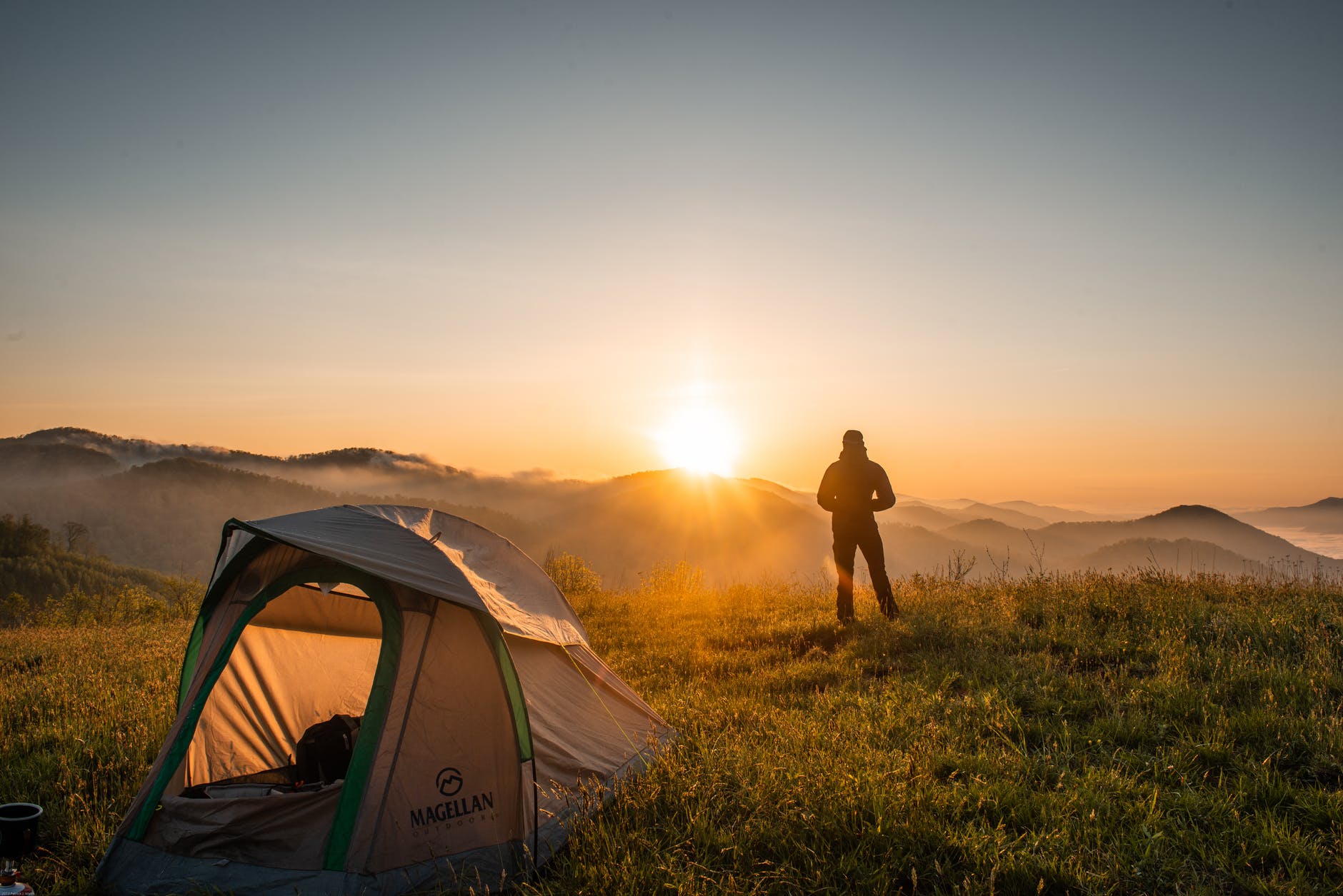 Photo of a tent in the wilderness